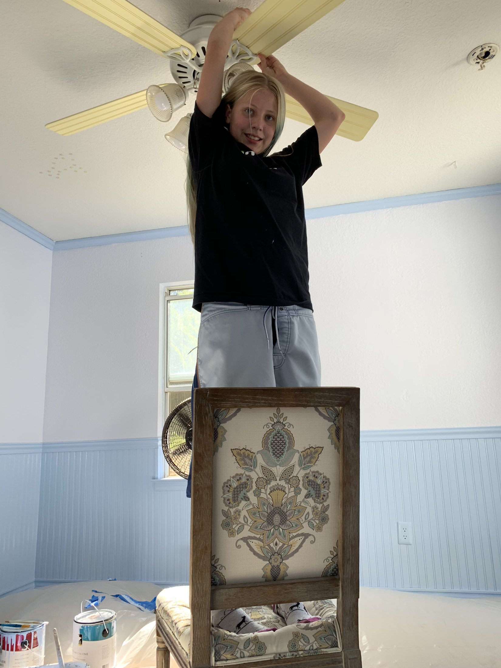 Jennifer's daughter painting her room at age twelve